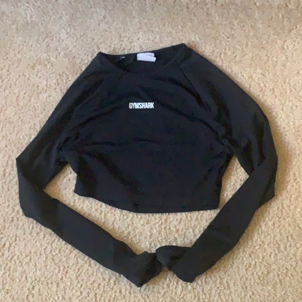 Gymshark Training Long Sleeve Crop Top XS Black